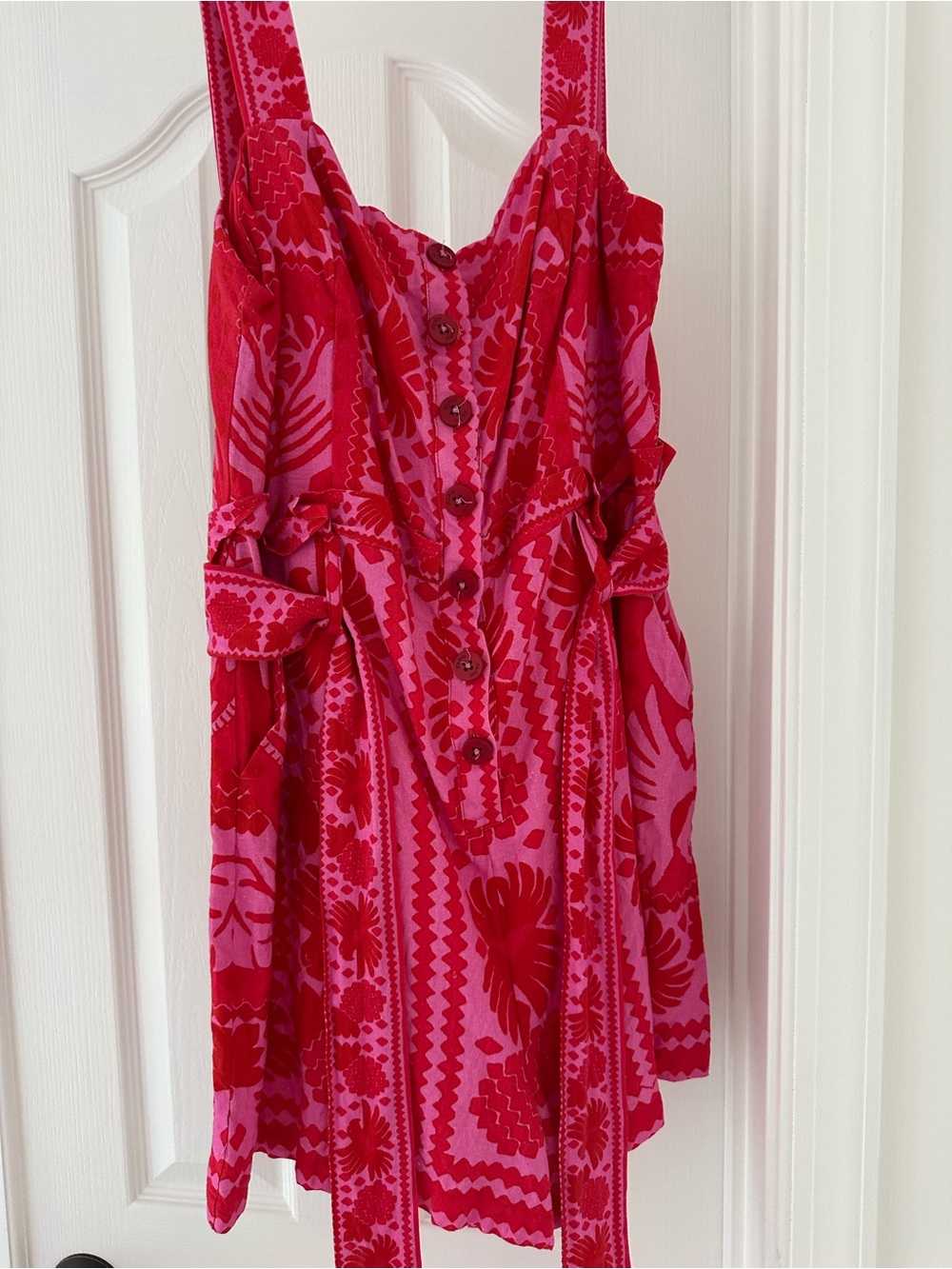FARM Rio Pink and Red Floral Print Romper